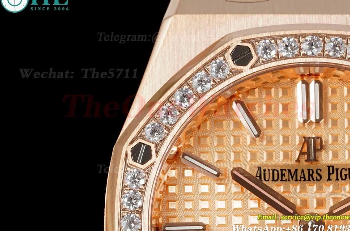 Qtz ZF Oak 67651 Dia Swiss RG 33mm Royal Gold Ladies RG 0430